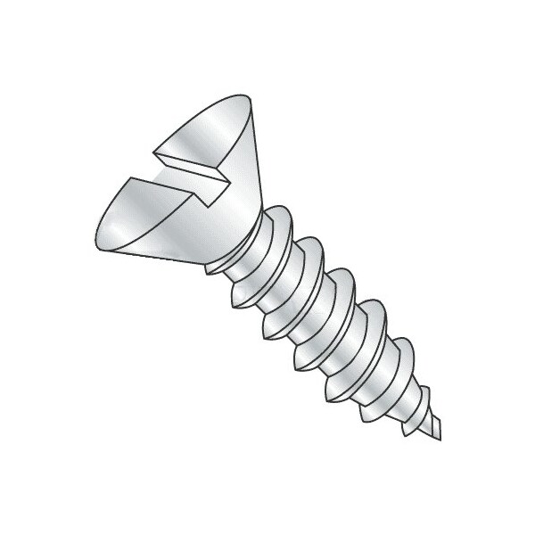 Newport Fasteners Self-Drilling Screw, #6 x 1-1/2 in, Zinc Plated Steel Flat Head Slotted Drive, 100 PK 750489-100 - main
